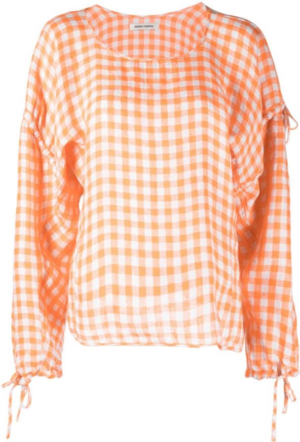 Henrik Vibskov Geruite blouse Oranje