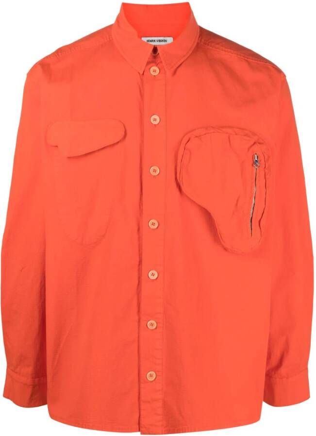 Henrik Vibskov Overhemd van biologisch katoen Oranje