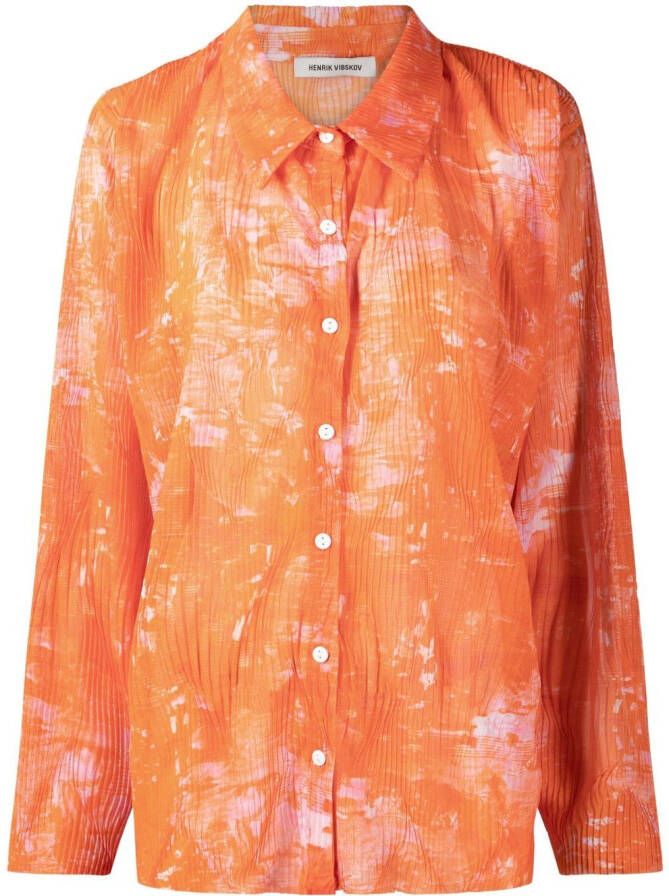 Henrik Vibskov Plissé blouse Oranje