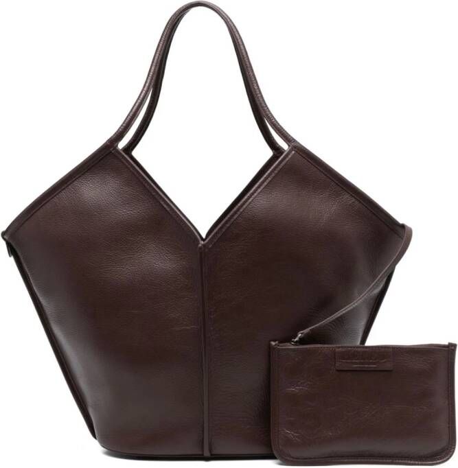 Hereu Callela leren shopper Bruin