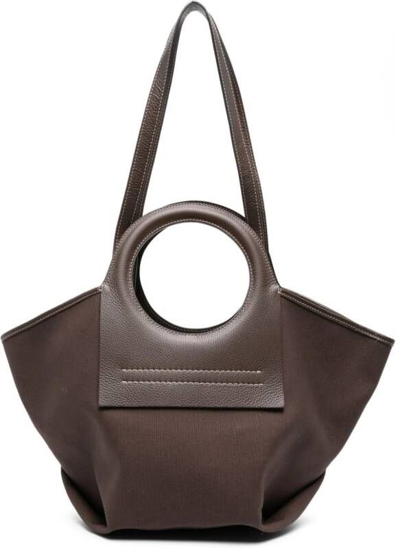 Hereu Carla leren shopper Bruin