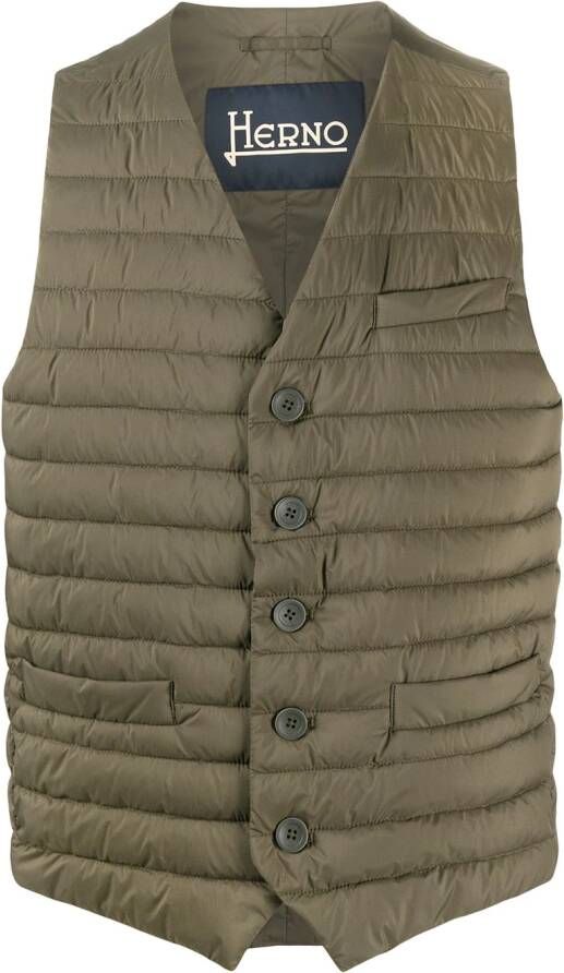 Herno Bodywarmer met V-hals Groen