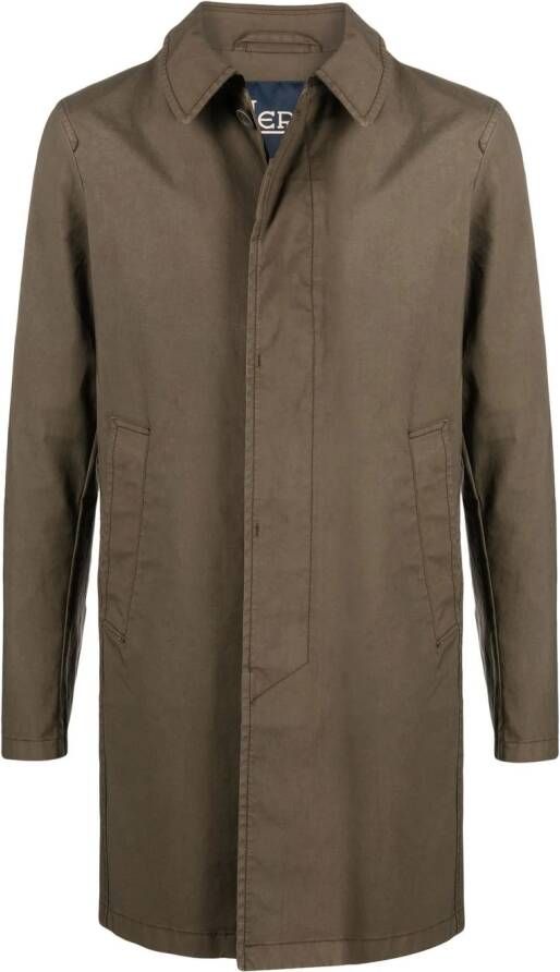 Herno Button-down trenchcoat Groen
