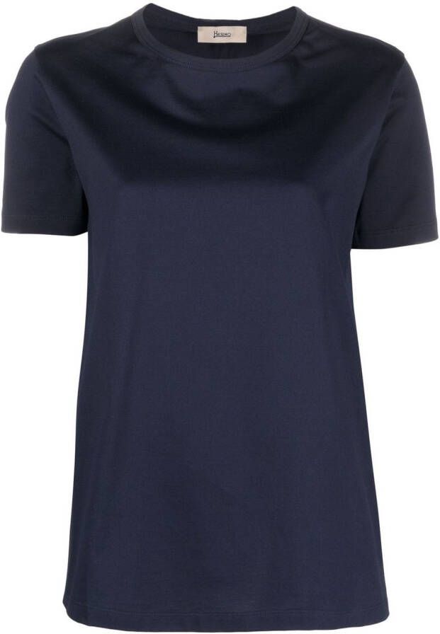 Herno T-shirt met contrasterend vlak Blauw