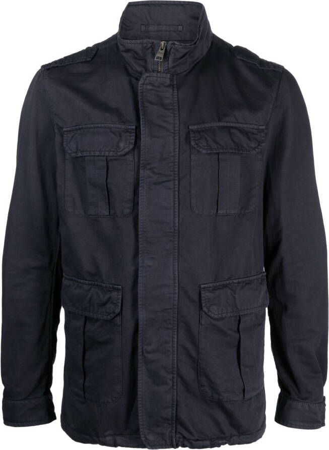 Herno Legerjack van katoenblend Blauw