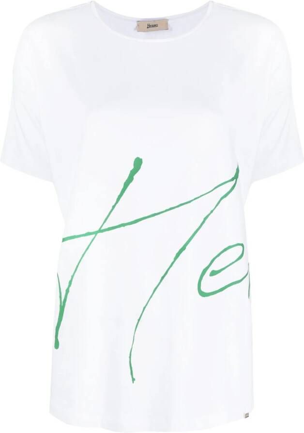 Herno T-shirt met logoprint Wit