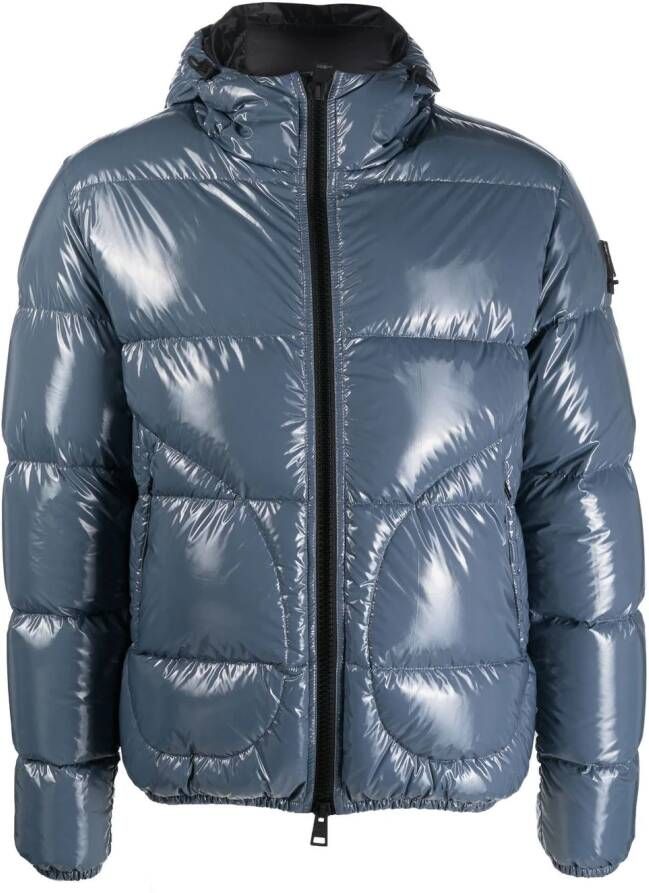 Herno Donsjack met logopatch Blauw