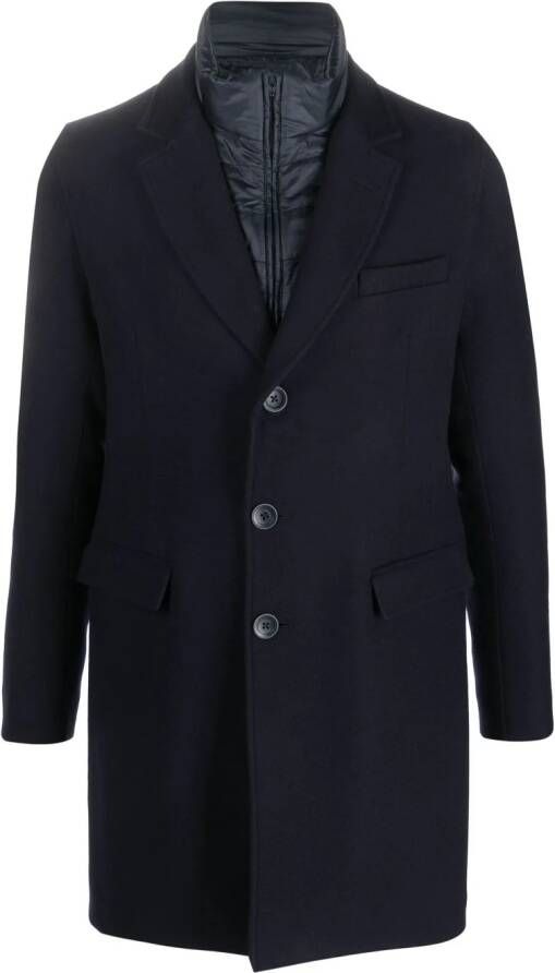 Herno hybrid single breasted coat Blauw