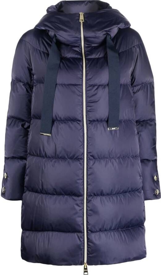 Herno Gewatteerde jas met capuchon Blauw