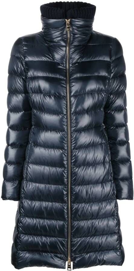 Herno Jas met geribbelde kraag Blauw