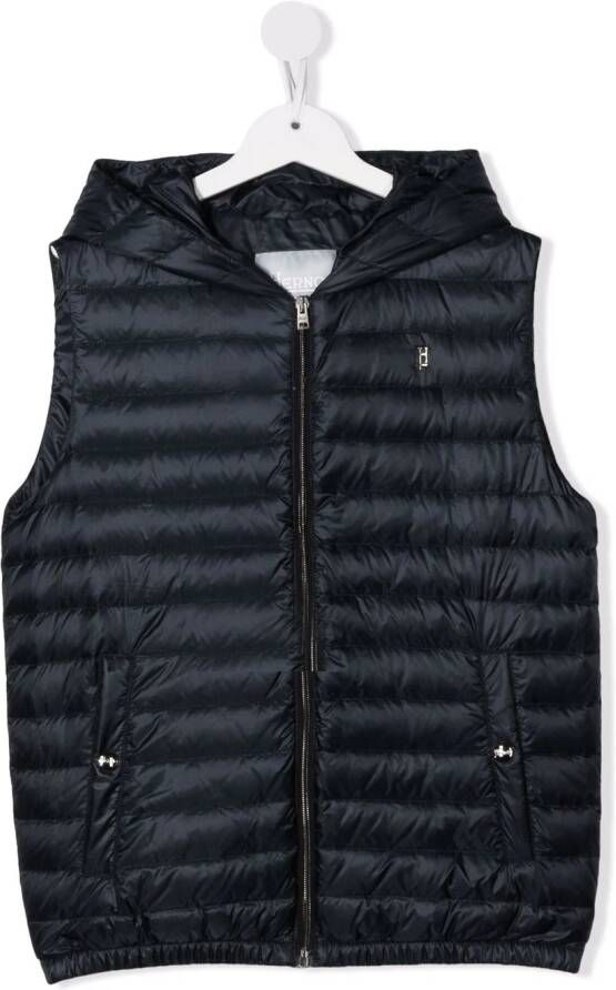 Herno Kids Bodywarmer met capuchon Blauw