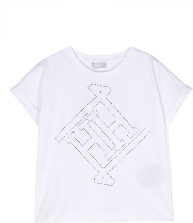 Herno Kids T-shirt verfraaid met logo Wit