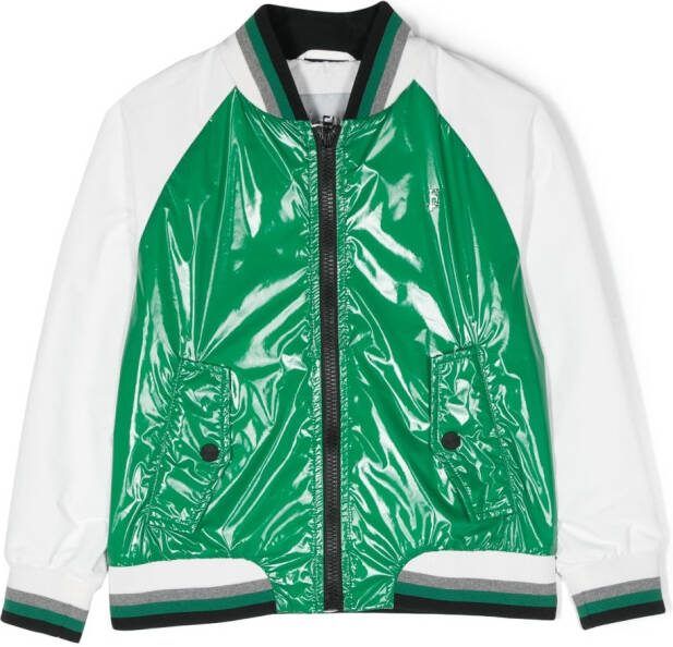 Herno Kids Bomberjack met logoprint Groen