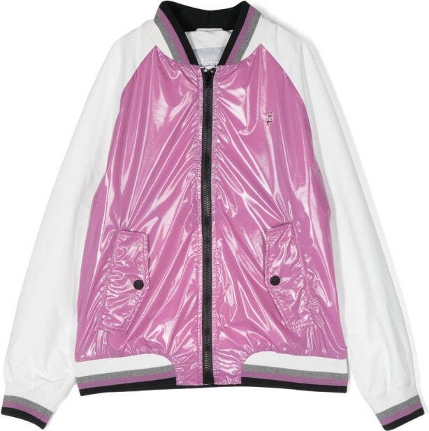 Herno Kids Bomberjack met logoprint Paars