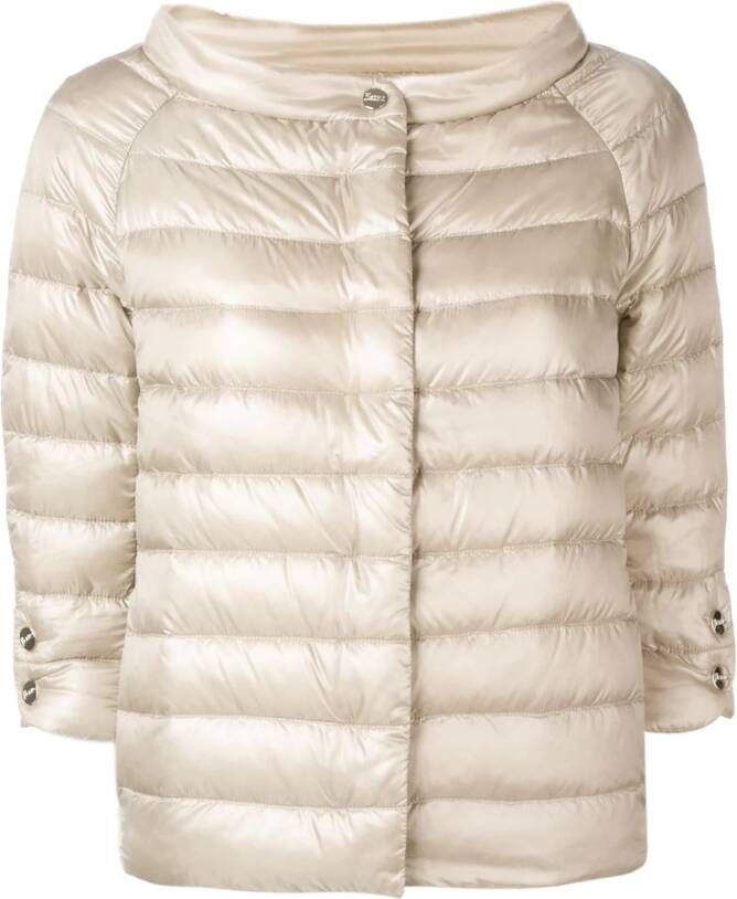 Herno kort jack met cropped mouwen Beige