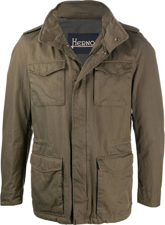 Herno Legerjack met cargo zak Groen