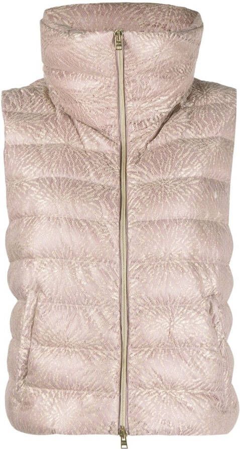 Herno New Lace quilted gilet Roze