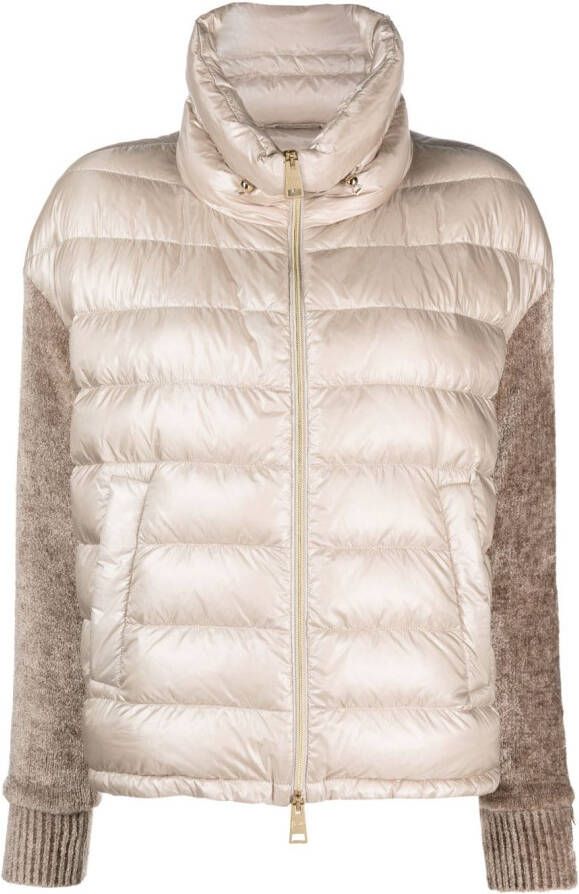 Herno Donsjack met vlakken Beige