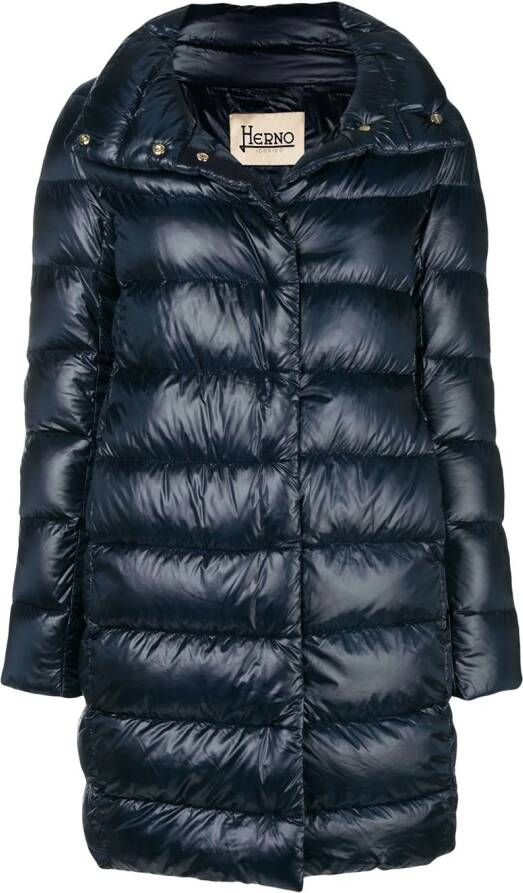 Herno pufferjack met veren Blauw