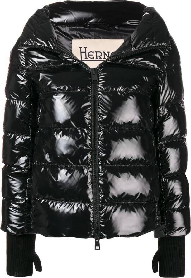 Herno shiny padded coat Zwart