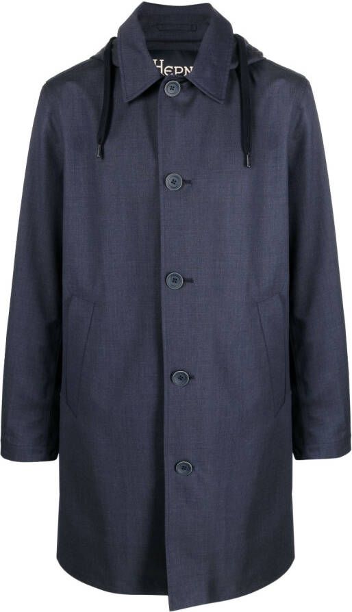 Herno Jack met enkele rij knopen Blauw