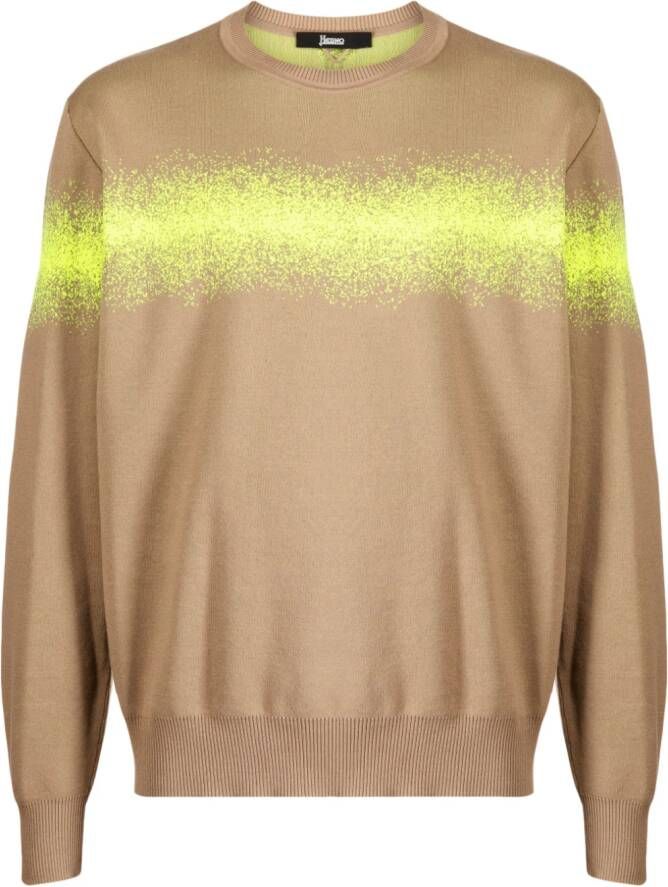 Herno Sweater met spray-effect Bruin
