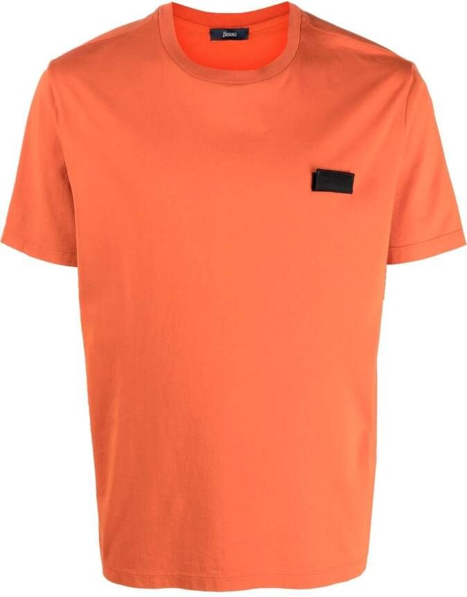 Herno T-shirt met logopatch Oranje