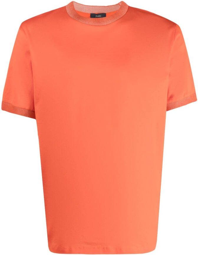 Herno T-shirt met ronde hals Oranje