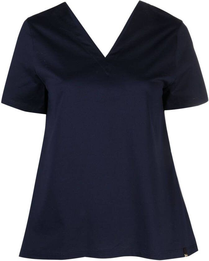 Herno T-shirt met V-hals Blauw