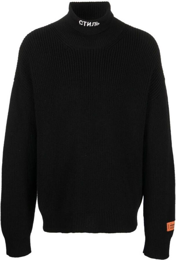 Heron Preston Klassieke Wol Turtleneck Sweater Black Heren