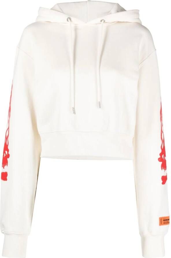 Heron Preston Cropped hoodie Beige