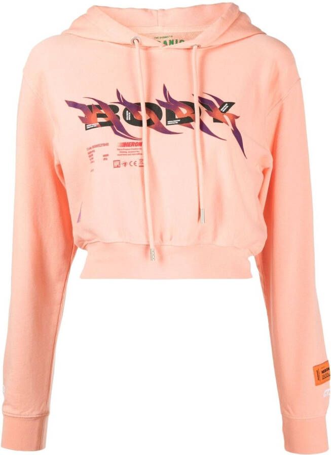 Heron Preston Cropped hoodie Roze