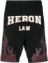 Heron Preston Katoenen shorts met vlammenprint Zwart - Thumbnail 1