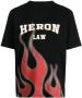 Heron Preston T-shirt van biologisch katoen met vlammenprint Zwart - Thumbnail 1