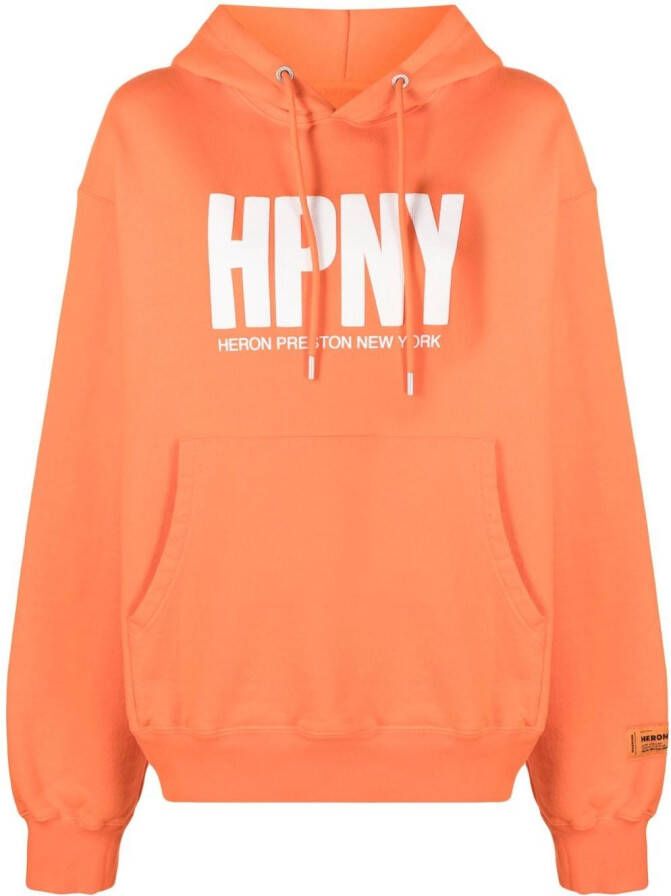 Heron Preston Hoodie met logoprint Oranje