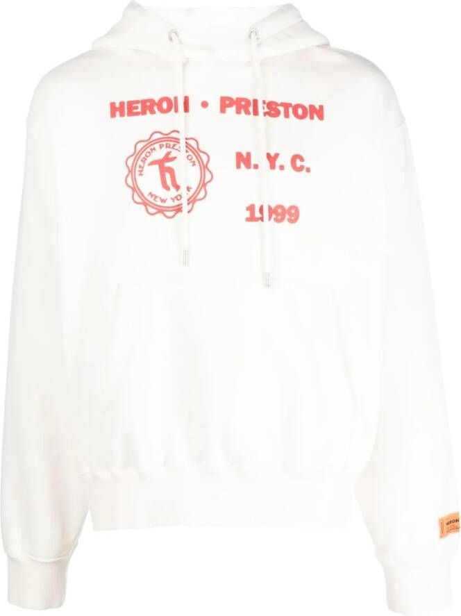 Heron Preston Hoodie met logoprint Wit