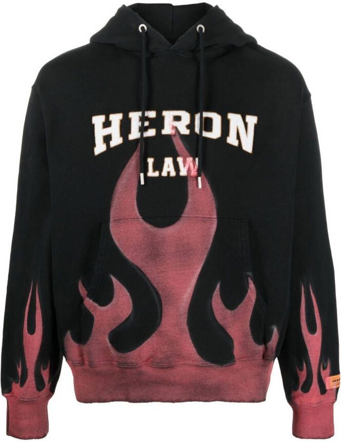 Heron Preston Hoodie met vlammenprint Zwart