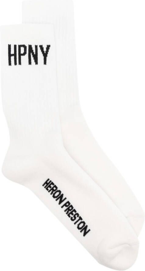 Heron Preston Enkelsokken met logo Wit