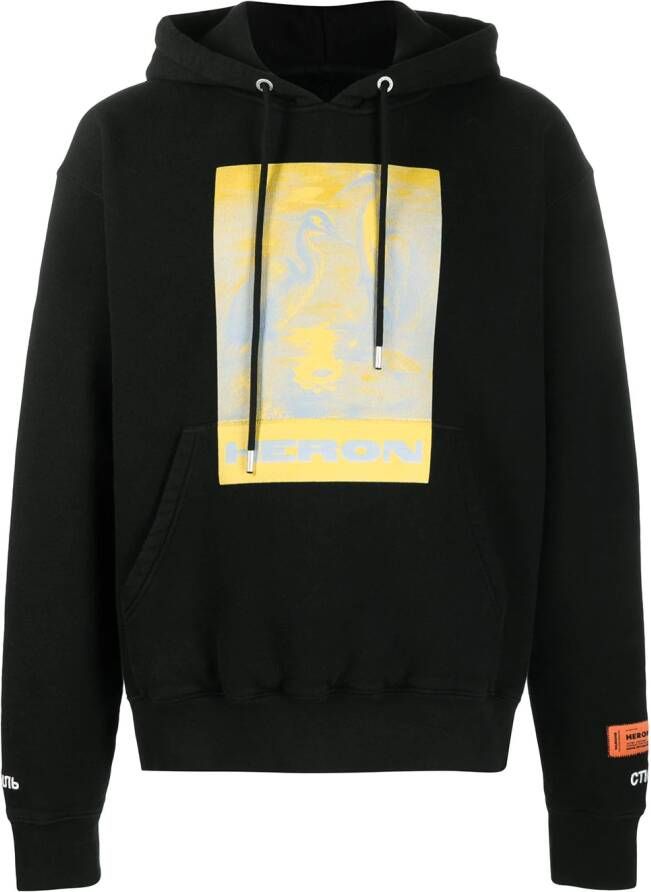 Heron Preston Litho hoodie van biologisch katoenen Zwart