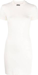 Heron Preston White Logo-Embroidered T-Shirt Dress Wit