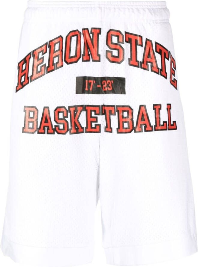 Heron Preston Basketbalshorts met logoprint Wit