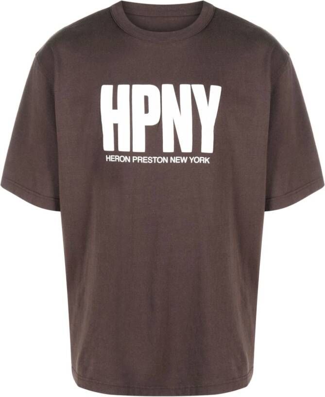 Heron Preston T-shirt met logoprint Bruin