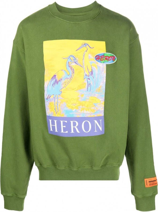 Heron Preston Sweater met logoprint Groen