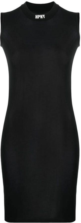 Heron Preston Semi-doorzichtige mini-jurk Zwart