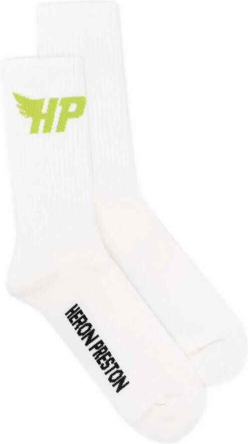 Heron Preston Sokken met intarsia logo Wit
