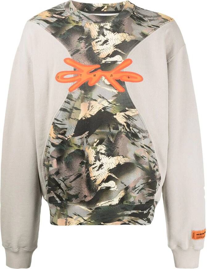 Heron Preston Sweater met camouflageprint Groen