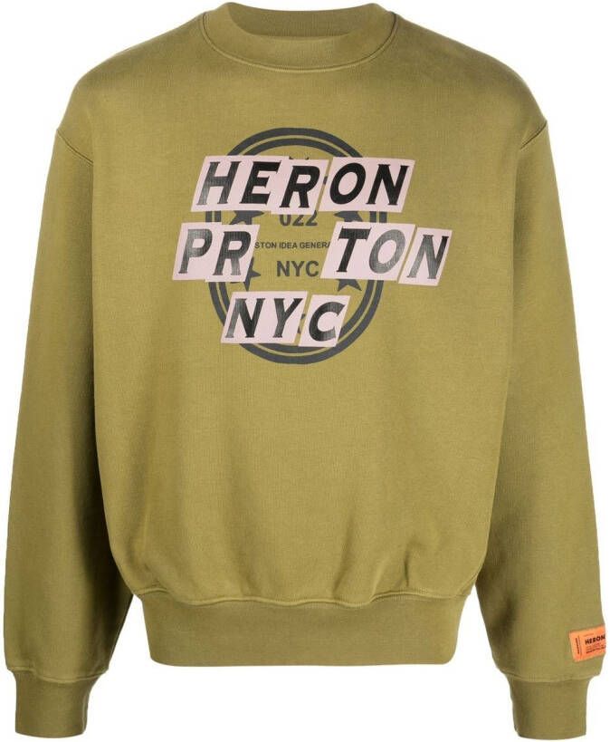 Heron Preston Sweater met grafische print Groen