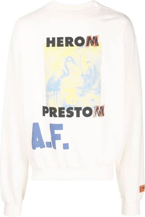 Heron Preston Sweater met logoprint Beige