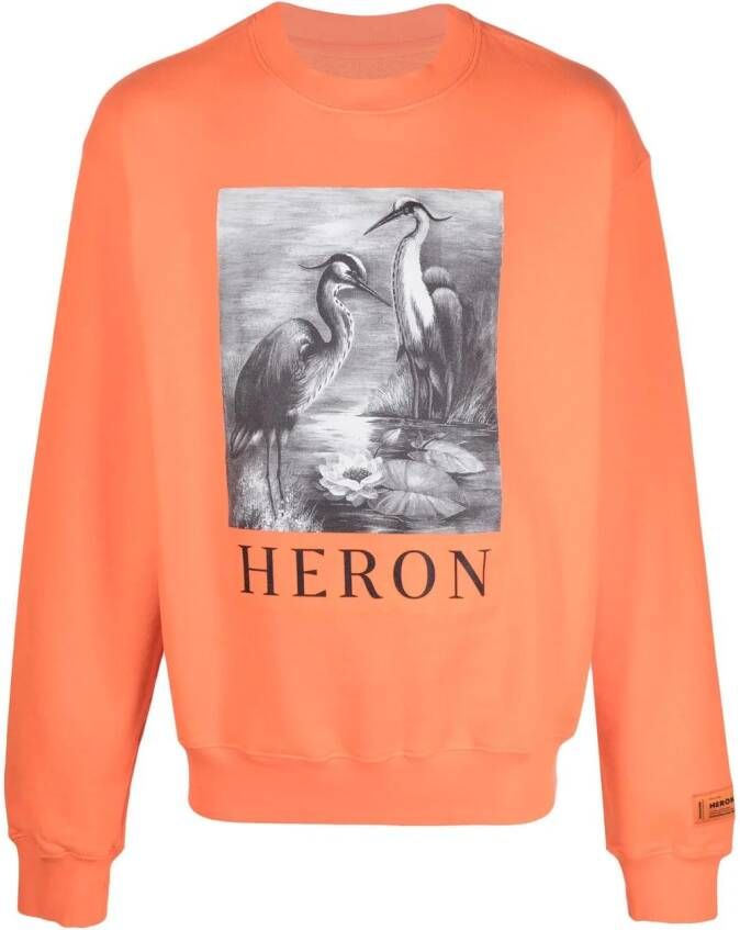 Heron Preston Sweater met print Oranje