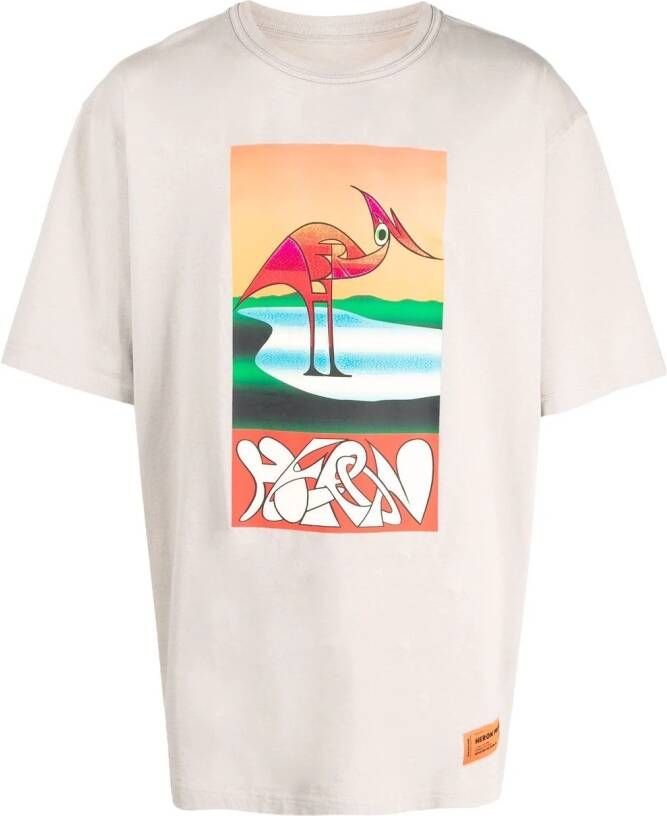 Heron Preston T-shirt met abstracte print Grijs